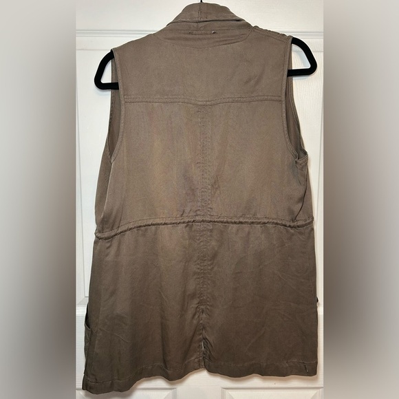 NWT FATE Women’s Open Cinch Waist Pocket Vest- Army Green/ Size Small - Picture 3 of 8